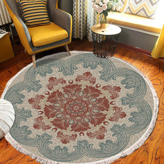 SOGA 2X 90cm Mandala Round Rug Boho Design Hippie Area Rug Anti-slip Doormat Home Decor