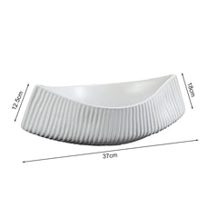 SOGA 37x12.5cm Ornament Boat Shaped Plate Ceramic Food Decoration Serving Tray For Kitchenware