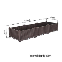 SOGA 2X 120cm Raised Planter Box Vegetable Herb Flower Outdoor Plastic Plants Garden Bed