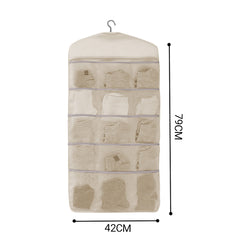 SOGA White Double Sided Hanging Storage Bag Underwear Bra Socks Mesh Pocket Hanger Home Organiser