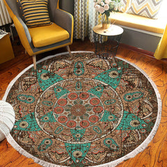 SOGA 90cm Mandala Round Area Thick Anti-slip Doormat Home Decor