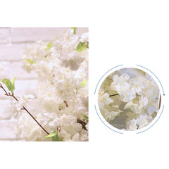 SOGA 10x Artificial Silk Flower Fake Cherry Blossom Bouquet Table Decor White