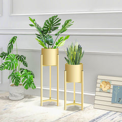 SOGA 60cm Gold Metal Plant Stand with Flower Pot Holder Corner Shelving Rack Indoor Display