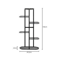 SOGA 2X 6 Tier 7 Pots Black Metal Plant Rack Flowerpot Storage Display Stand Holder Home Garden Decor