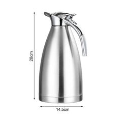 SOGA 2.0L Silver Color 3-Layer Inner Stainless Steel, Vacuum Insulated and Outer Stainless Steel Thermal Flask