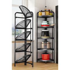 SOGA 5 Tier Steel Triangular  Corner Stand Multi-Functional Shelves Portable Storage Organizer