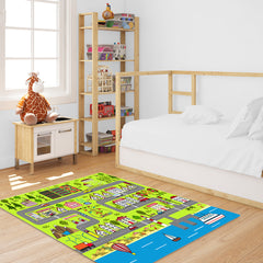 SOGA 2X 120cm Kids Rug Street Map Play Mat Educational Baby Theme Park Area Rugs