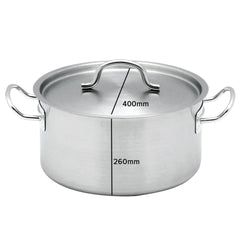 SOGA Stock Pot 32Lt Top Grade Thick Stainless Steel Stockpot 18/10