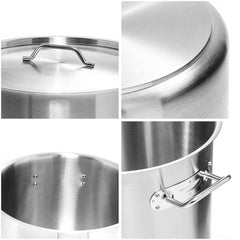 SOGA Stock Pot 44Lt Top Grade Thick Stainless Steel Stockpot 18/10