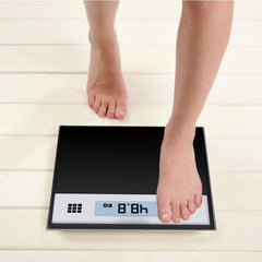 SOGA 180kg Electronic Talking Scale Weight Fitness Glass Bathroom Scale LCD Display Stainless