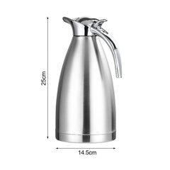 SOGA 2X 1.5L Silver Color 3-Layer Inner Stainless Steel, Vacuum Insulated and Outer Stainless Steel Thermal Flask