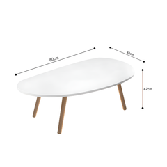 SOGA 2X 80x40cm White Living Room Nordic Coffee Table Simple Modern Home Style