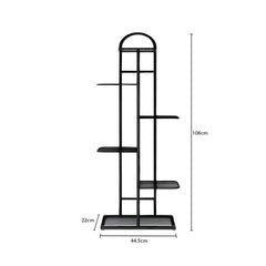 SOGA 2X 6 Tier 7 Pots Black Metal Plant Stand Flowerpot Display Shelf Rack Indoor Home Office Decor