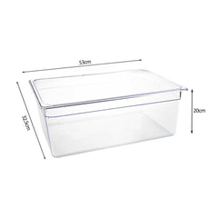 SOGA 200mm Clear Gastronorm GN Pan 1/1 Food Tray Storage with Lid