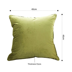 SOGA 45cm Subtle Fluorescent Green Foliage Velvet Square Throw Pillow