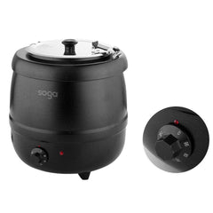 SOGA 10L Soup Kettle Commercial Soup Pot Electric Soup Maker Black