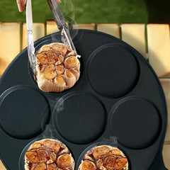 SOGA 2X 23cm Cast Iron Takoyaki Fry Pan Octopus Balls Maker 7 Hole Cavities Grill Mold