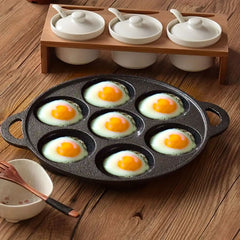 SOGA 2X 31.5cm Cast Iron Takoyaki Fry Pan Octopus Balls Maker 7 Hole Cavities Grill Mold