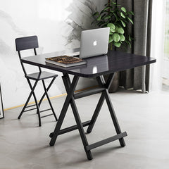 SOGA 2X Black Dining Table Portable Square Surface Space Saving Folding Desk Home Decor