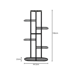 SOGA 6 Tier 7 Pots Black Metal Plant Rack Flowerpot Storage Display Stand Holder Home Garden Decor