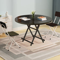 SOGA Black Dining Table Portable Round Surface Space Saving Folding Desk Home Decor