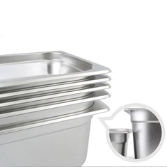 SOGA 6X Gastronorm GN Pan Full Size 1/1 GN Pan 2cm Deep Stainless Steel Tray