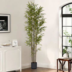 SOGA 2X 210cm Lucky Bamboo Tree Bambusa Vulgaris Artificial Plant w/ 7 Branches Home Accent Decor