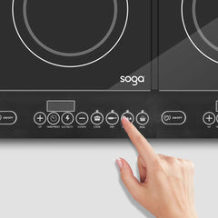 SOGA 2X Cooktop Portable Induction LED Electric Double Duo Hot Plate Burners Cooktop Stove