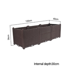 SOGA 120cm Raised Planter Box Vegetable Herb Flower Outdoor Plastic Plants Garden Bed Deepen