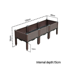 SOGA 120cm Raised Planter Box Vegetable Herb Flower Outdoor Plastic Plants Garden Bed with Legs