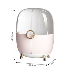 SOGA Pink Transparent Countertop Makeup Organiser Cosmetic Storage Waterproof Dustproof Bathroom Skincare Holder with Lid