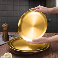 SOGA 17cm Premium Gold Grilling Plate Durable Heat Resistant Perfect for BBQs and Outdoor Cooking Kitchen Essential