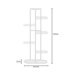 SOGA 2X 7 Tier 8 Pots White Metal Plant Rack Flowerpot Storage Display Stand Holder Home Garden Decor