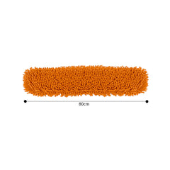 SOGA 3X 80x12 Orange Microfiber Flat Mop Floor Cleaning Pads Rotating Dust Remover