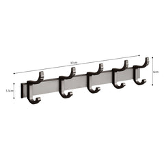 SOGA 2X 37cm Wall Mounted Towel Rack Space-Saving Hanger Organiser with Durable Hooks