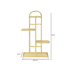 SOGA 2X 4 Tier 5 Pots Gold Metal Plant Stand Flowerpot Display Shelf Rack Indoor Home Office Decor