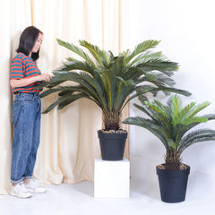 SOGA 125cm Artificial Indoor Cycas Revoluta Cycad Sago Palm Fake Decoration Tree Pot Plant