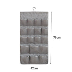 SOGA Grey Double Sided Hanging Storage Bag Underwear Bra Socks Mesh Pocket Hanger Home Organiser