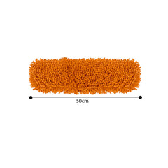 SOGA 3X 50x12 Orange Microfiber Flat Mop Floor Cleaning Pads Rotating Dust Remover