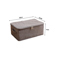 SOGA 2X Coffee Small Portable Double Zipper Storage Box Moisture Proof Clothes Basket Foldable Home Organiser