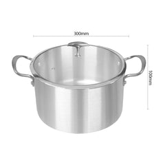 SOGA Stainless Steel Casserole With Lid Induction Cookware 30cm