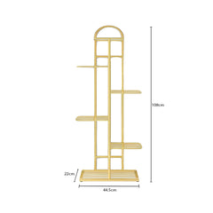 SOGA 6 Tier 7 Pots Gold Metal Plant Stand Flowerpot Display Shelf Rack Indoor Home Office Decor