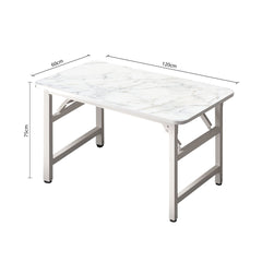 SOGA 120x60x75cm White Foldable Computer Study Table Easy Assembly Desk No Chair