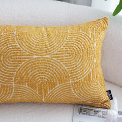 SOGA 35cm Mustard Yellow Throw Pillow Geometric Indoor and Outdoor Corded for Home Decor