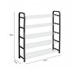 SOGA 2X 71x21cm 5 Layer Shoes and Slippers Organizer Rack Space Saving Shoe Storage Solution for Home Office