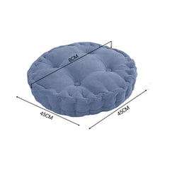 SOGA Blue Round Cushion Soft Leaning Plush Backrest Throw Seat Pillow Home Office Decor