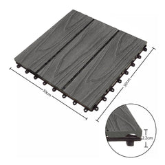 SOGA 11 pcs Dark Grey DIY Wooden Composite Decking Tiles Garden Outdoor Backyard Flooring Home Decor