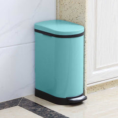 SOGA 2X Foot Pedal Stainless Steel Rubbish Recycling Garbage Waste Trash Bin U Blue 10L