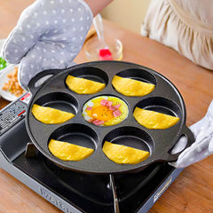 SOGA 2X 31.5cm Cast Iron Takoyaki Fry Pan Octopus Balls Maker 7 Hole Cavities Grill Mold