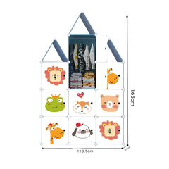 SOGA 10 Cubes DIY Animal Design Portable Wardrobe Divide-Grid Modular Storage Organiser Foldable Closet